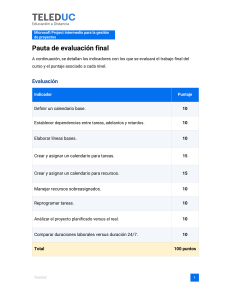 Pauta de Evaluación Microsoft Project Intermedio