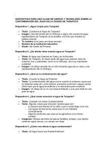 Contaminaci&oacute;n del Agua en Tarapoto: Presentaci&oacute;n para Ni&ntilde;os