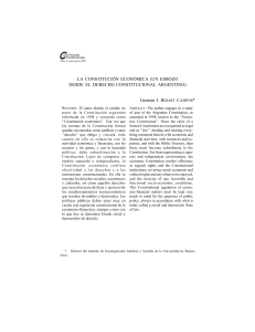 Constitución Económica en el Derecho Argentino