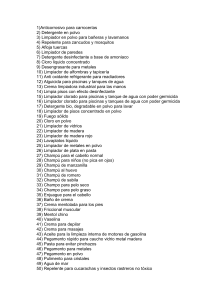 Fórmulas para Productos de Limpieza y Cuidado Personal