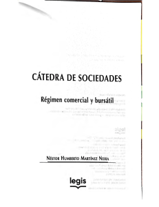 R&eacute;gimen Comercial y Burs&aacute;til de Sociedades - N&eacute;stor Mart&iacute;nez