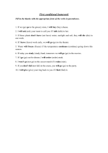 First Conditional Homework: English Grammar Practice