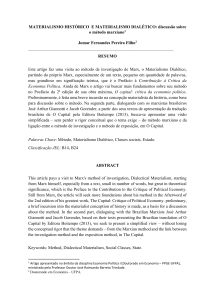 Materialismo Histórico e Dialético: Método Marxiano