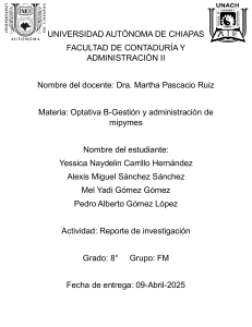 Gestión y Administración de MiPyMES: Reporte de Investigación