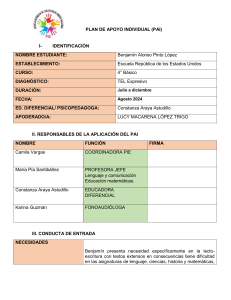 Plan de Apoyo Individual (PAI) - 4° Básico TEL Expresivo