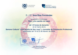 Certificado de Asistencia: Semana Cultural Juan Huarte de San Juan