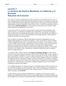Destino Manifiesto en California: Resumen de Lecci&oacute;n