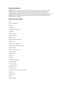 Psicología Básica y Trastornos Mentales: Índice y Resumen