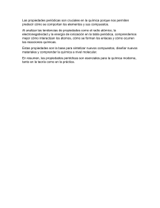 Propiedades Periódicas: Clave en Química