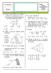 Trigonometría: Ángulos y Sectores Circulares - Ejercicios