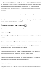 &Iacute;ndices Financieros: Gu&iacute;a para Inversores