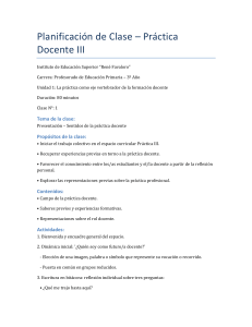 Plan de Clase Práctica Docente III - Presentación