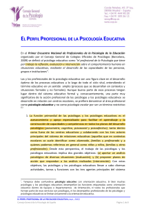 Perfil Profesional Psicolog&iacute;a Educativa: Funciones y Actividades