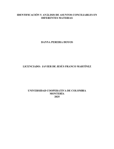 Conciliaci&oacute;n en Derecho Civil y Comercial: An&aacute;lisis y Asuntos Conciliables