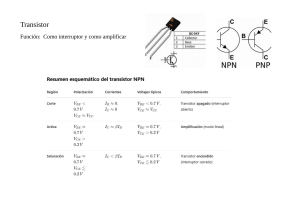 Transistor NPN: Funcionamiento y Resumen Esquemático