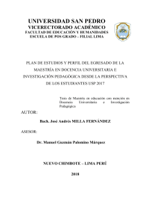 Plan de Estudios y Perfil del Egresado - Tesis Maestr&iacute;a