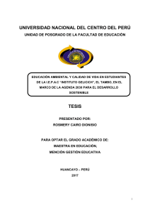 Educaci&oacute;n Ambiental y Calidad de Vida: Tesis en Per&uacute;