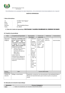 Plan de Lecci&oacute;n del Domingo de Ramos para Educaci&oacute;n Religiosa de 1er Grado