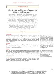 Genetic Architecture of Congenital Diarrhea & Enteropathy