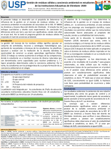 Gesti&oacute;n de Residuos y Conciencia Ambiental en Chimbote