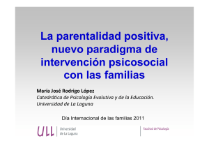 Parentalidad Positiva: Intervención Psicosocial Familiar