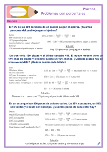 Problemas de práctica de porcentajes