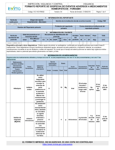Reporte de Evento Adverso a Medicamentos Homeopáticos (FOREAM)