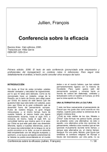 Conferencia sobre la eficacia: Pensamiento chino y filosof&iacute;a europea