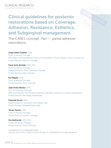 Posterior Restorations: CARES Concept & Adhesive Techniques