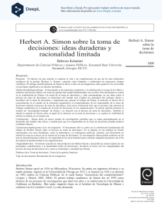 Herbert Simon y la Toma de Decisiones: Ideas y Racionalidad