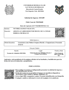 Solicitud Ingreso Médico UMSNH 2025/2026