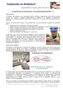 Responsabilidades y Capacitación del Inspector de Soldadura