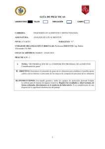 Guía de Laboratorio: Análisis de Grasa en Alimentos
