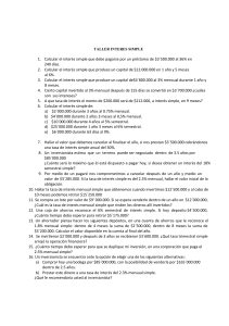 Taller de Interés Simple: Ejercicios y Problemas Resueltos
