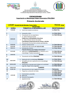 Cronograma Capacitación Metodología Palabra Generadora PRALEBAH