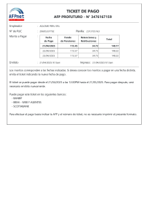 Ticket de Pago AFP Profuturo - AGLOME PERU SRL