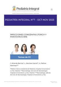 Infecciones Congénitas TORCH y Parvovirus B19: Pediatría Integral