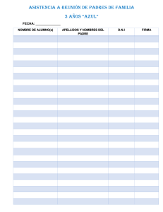 Lista de Asistencia Reunión Padres 3 Años "Azul"