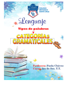 Categorías Gramaticales: Tipos de Palabras