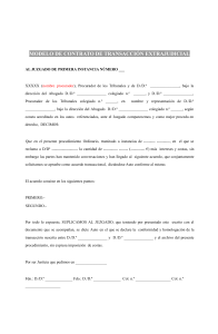Modelo Contrato Transacción Extrajudicial - Legal