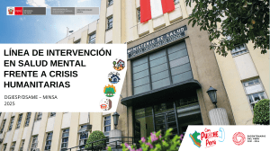 Salud Mental en Crisis Humanitarias: Lineamientos de Intervención