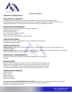 Ficha Técnica de Limpiador Desinfectante
