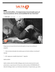 Galileo: Irracionalidad y Racionalidad de la Ciencia
