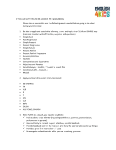 English4Kids Coach Requirements: Grammar, Pronunciation, Role-Play