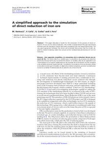Direct Reduction of Iron Ore Simulation: A Simplified Approach