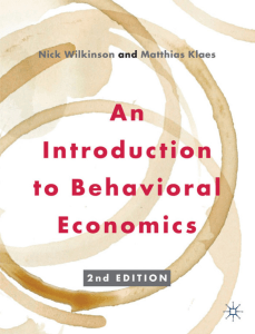 Behavioral Economics: An Introduction, 2nd Edition