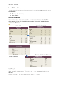 Financial Statement Analysis: Ratios & Common Size