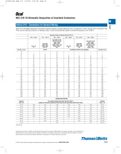 Tabla NEC 310-16: Ampacidad de Conductores Aislados