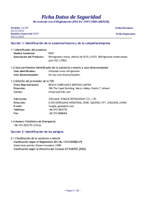 FDS R507: Seguridad y manejo del refrigerante