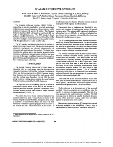 Scalable Coherent Interface (SCI) Research Paper